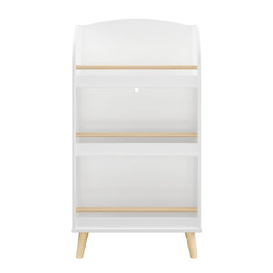 Bookshelf 3 Tier Book Organizer With Toy Storage - White