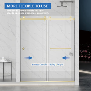 Frameless Shower Door with Double Sliding Design