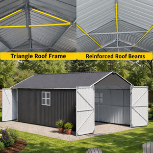 12x20 FT Heavy Duty Metal Garage Shed