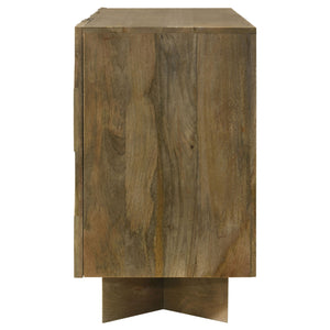 Roman - 3 Door Server With Chevron Design - Brown