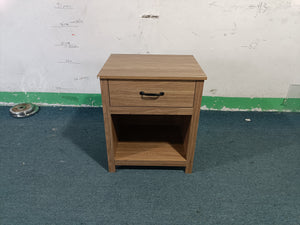 Wood Nightstand with Drawer and Open Shelf
