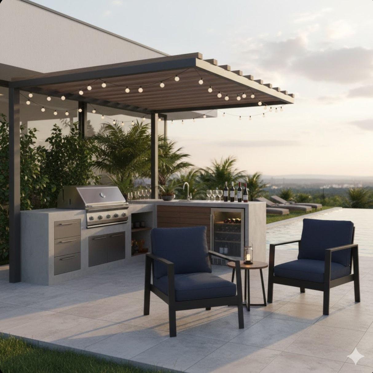 All-Weather Ergonomic Patio Armchairs With Thick Cushions (Set of 2)