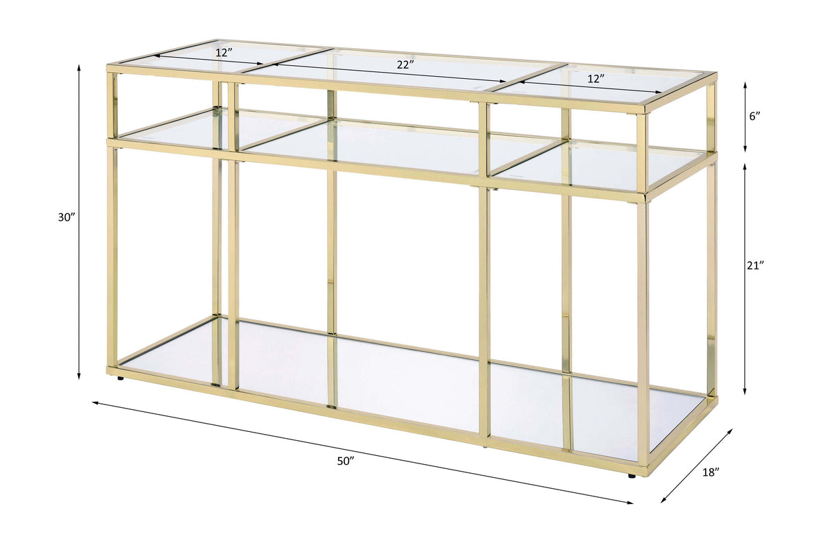 Uchenna Clear Glass & Metal Table