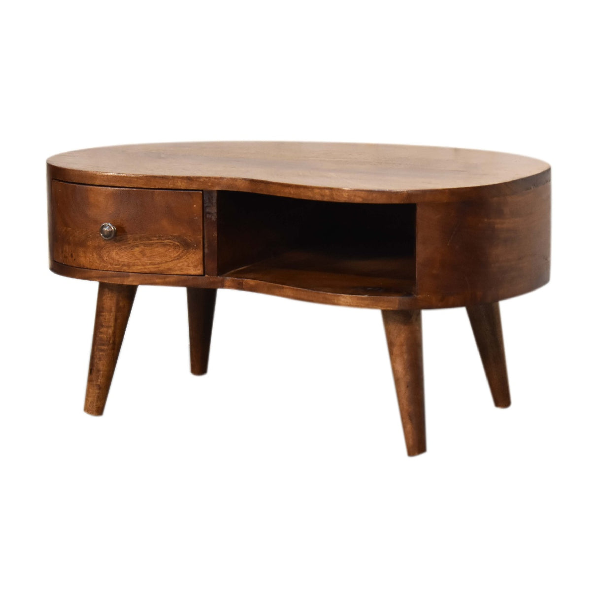 Solid Wood Mini Chestnut Wave Coffee Table
