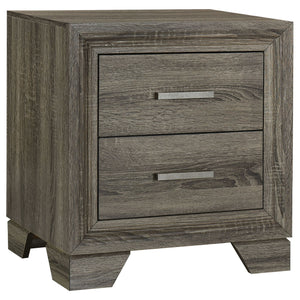 Funston - 4 Piece Queen Bedroom Set With Upholstered Headboard - Oak