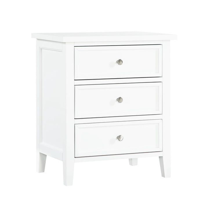 3 Drawer Nightstand with Metal Glides - White, Blue, Dark Green