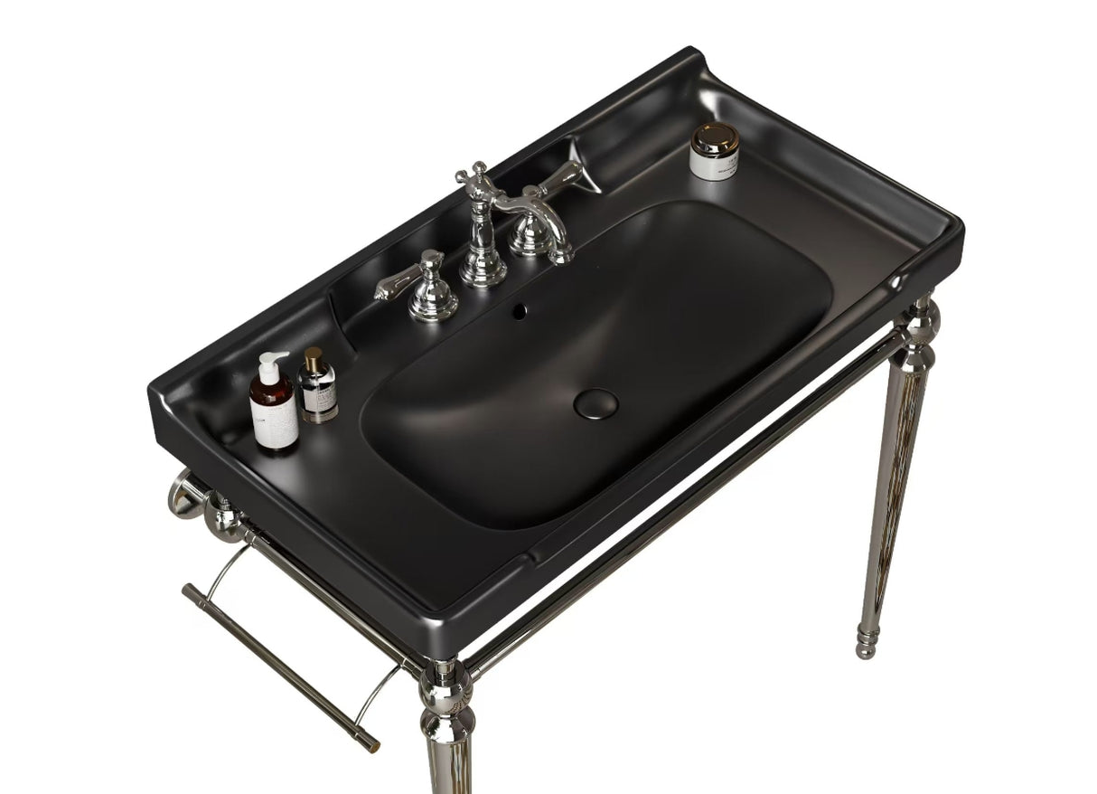 VICI 36" Bathroom Ceramic Basin with 3 Pre-Drilled Holes