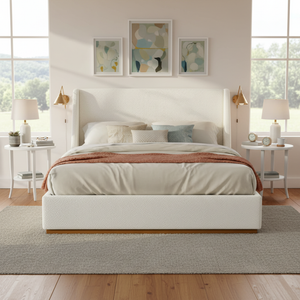Luxury Upholstered Bed with Wings