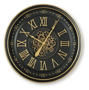 Dairton - Wall Clock - Black / Gold Finish - Best Buy Furniture