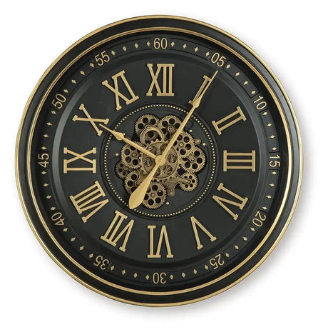 Dairton - Wall Clock - Black / Gold Finish - Best Buy Furniture