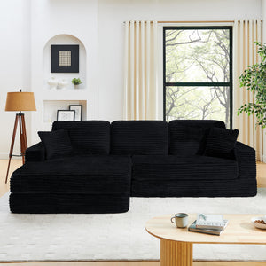 Modern Minimalist L Shape Modular Sectional Sofa, Couch
