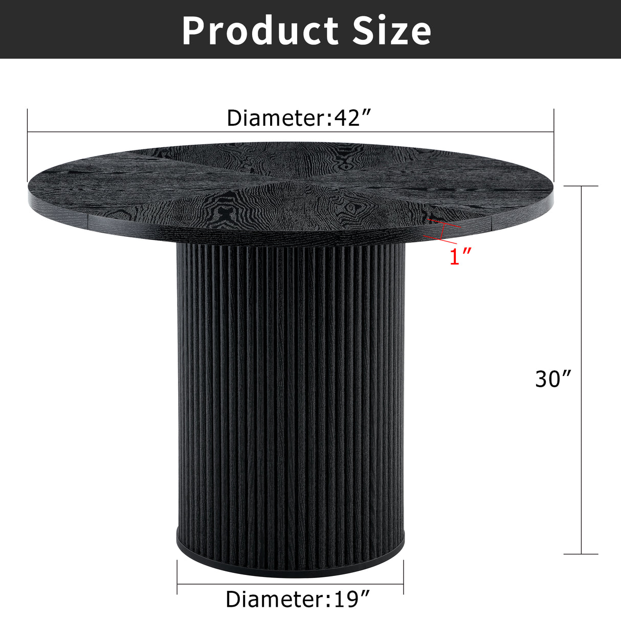Modern Spliced Circular Dining Table with 42 Inch Diameter