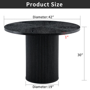 Modern Spliced Circular Dining Table with 42 Inch Diameter