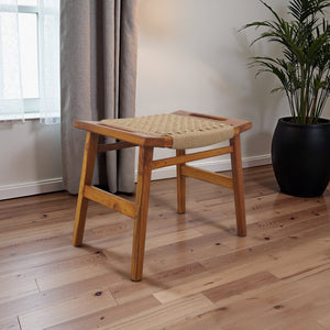 Grit Rustic Solid Wood Frame Loom Stool