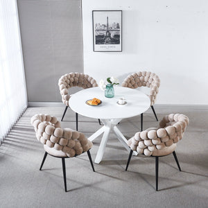 Modern Chair With Tube Legs, Soft Cushions And Comfortable Backrest