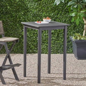 Outdoor Minimalist Acacia Wood Square Bar Table - Best Buy Furniture