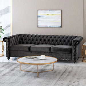 Chesterfield Style 3 Seater Sofa With Deep Button Tufting - Best Buy Furniture