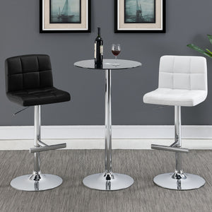 Lenny - Upholstered Adjustable Bar Stool (Set of 2) - White