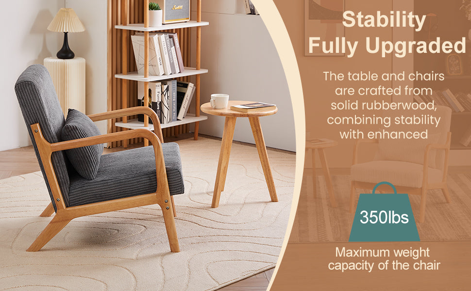 Mid-Century Modern Accent Chair & Coffee Table Set