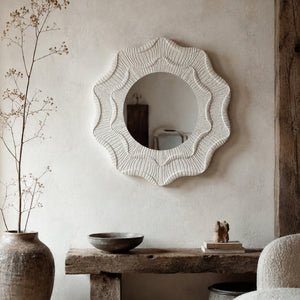 31.5 Inch Wavy Flower Wall Mirror