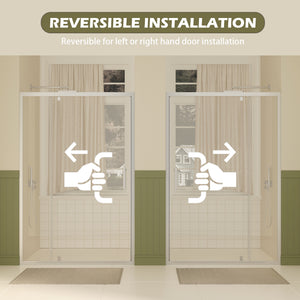 47-49" W × 72" H Pivot Shower Door with Brushed Nickel Finish