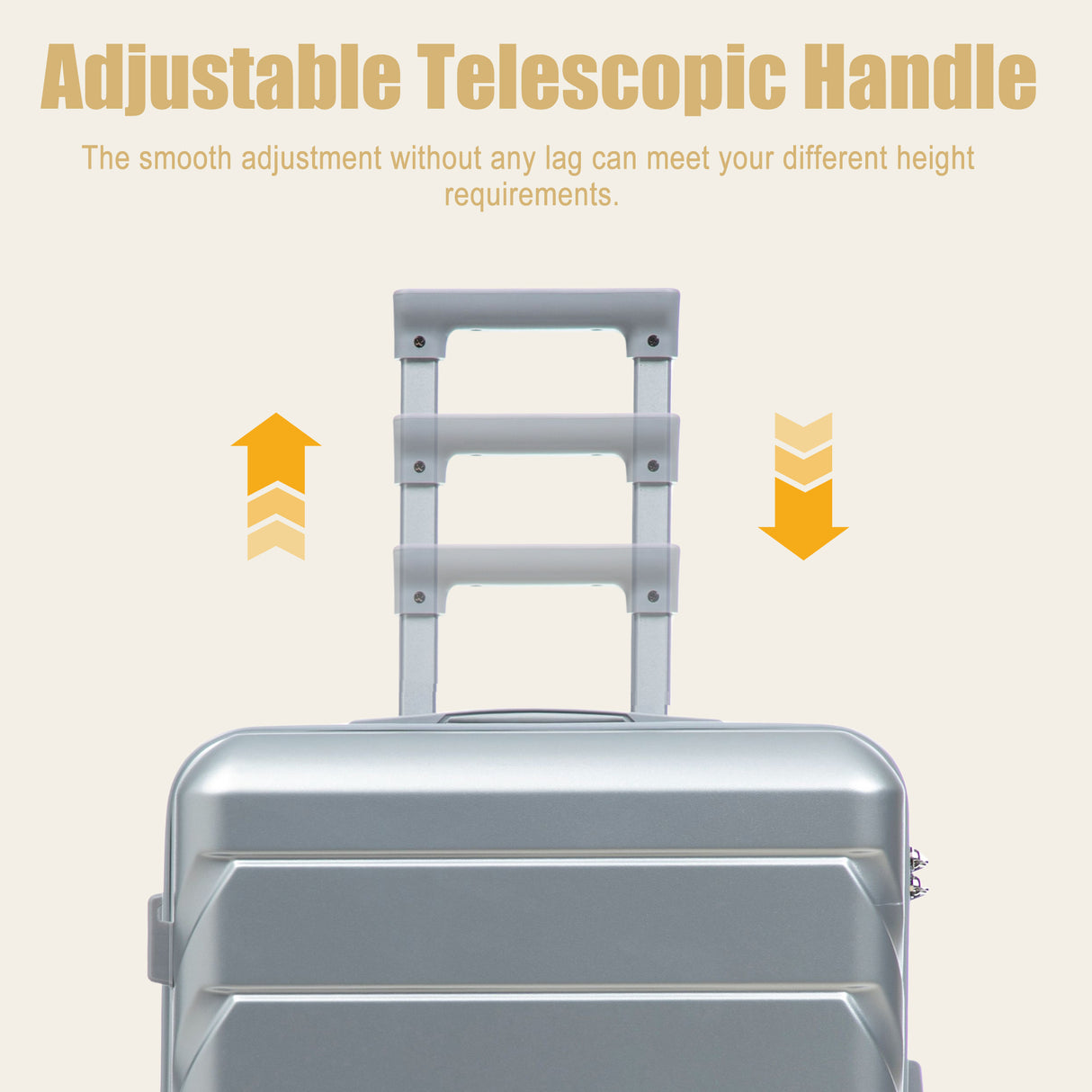 28 Inch ABS Hard Shell Large Travel Checked Luggage - Silver