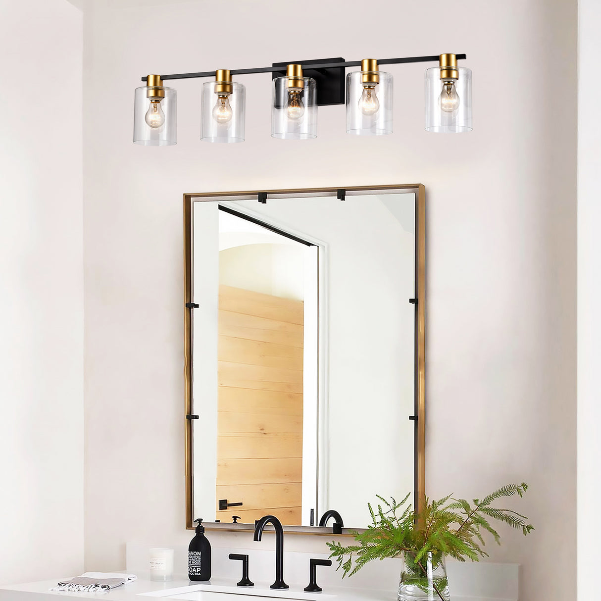 5-Light Matte Bathroom Lighting