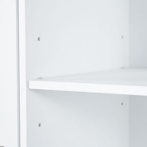 Freestanding Tall Storage Cabinet With 2 Tilt Out Hampers