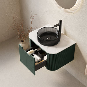 Dina 24" Bathroom Vanity & Sink with Floating Curved Edges