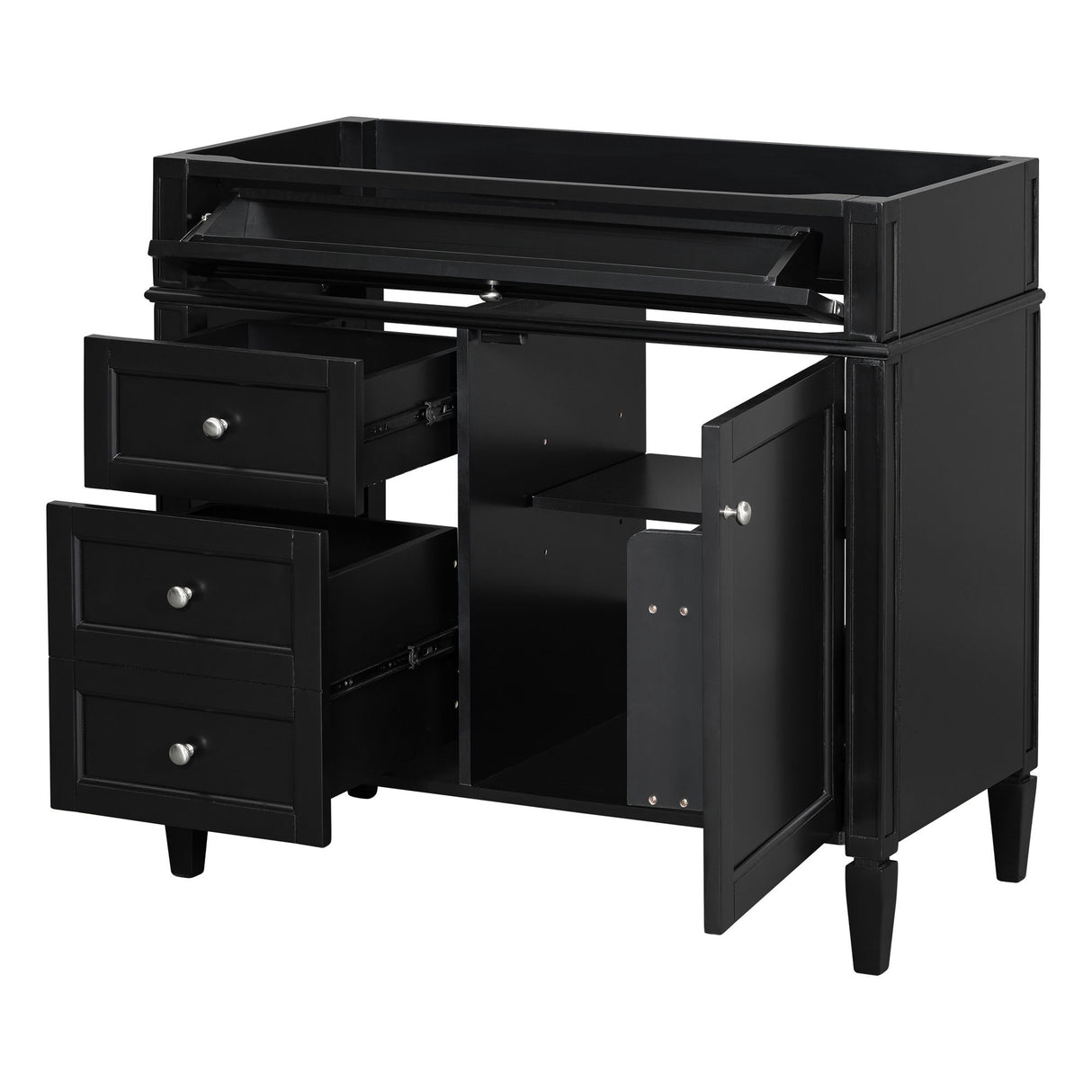 Bathroom Vanity With 2 Drawers And Tip-Out Drawer, Storage Cabinet