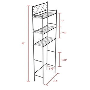 J&V TEXTILES 3-Shelf Metal Bathroom Organizer Over The Toilet, Bathroom Space Saver