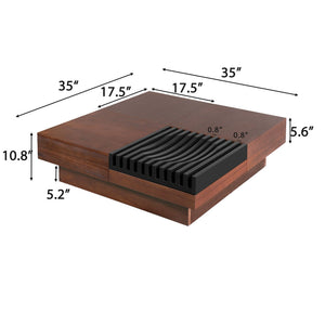 Italian Retro Inspired Acacia Wood Storage Coffee Table - Brown / Black - Best Buy Furniture