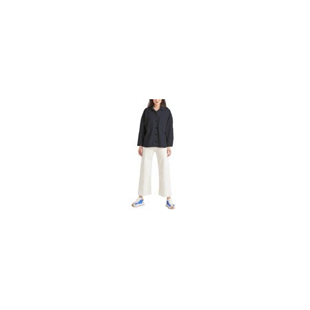 Women's Two-Pocket Cotton Shacket - Black Wash