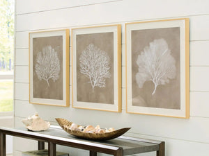 Hendridge - Wall Art Set (Set of 3) - Taupe / White - Best Buy Furniture