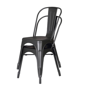 Set of 4 Stackable Metal Dining Chairs