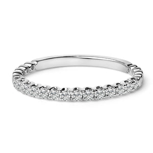 14K White Gold 1/4 Cttw Round Diamond Prong Set Wedding Band