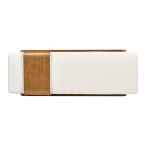 Billie - Modern Telephone Bench With Sliding Shelf - Ivory White