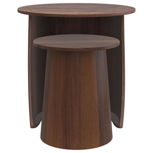 Lionett - 2 Piece Round Nesting Table Set And Round Design - Dark Brown