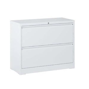 Lateral File Cabinet 2 Drawer, Locking File Cabinet With Anti Tip Interlock, Heavy Duty Storage For Letter / Legal / A4 Files - White