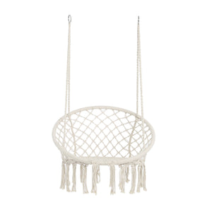 Macrame Hanging Hammock Chair, Rope Swing For Indoor And Outdoor Use