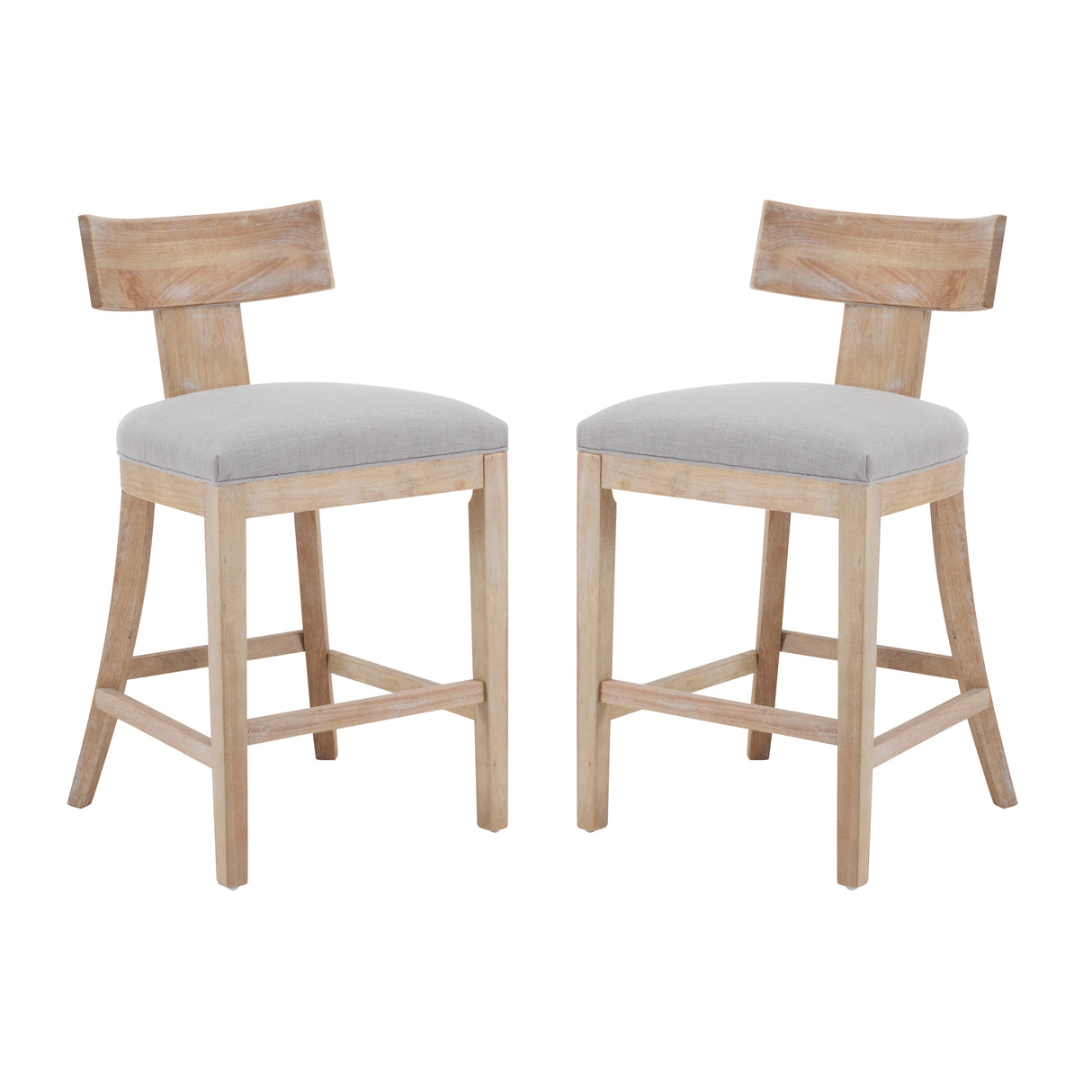 27" Counter Stools Set of 2, Upholstered Counter Height Bar Stools