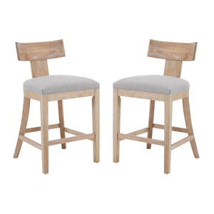 27" Counter Stools Set of 2, Upholstered Counter Height Bar Stools