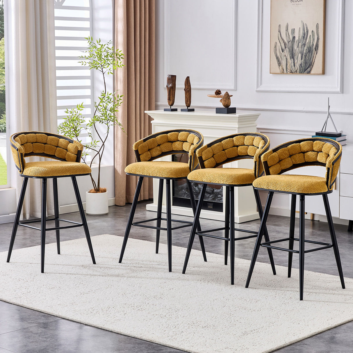 Bar Stools, Kitchen Island Counter Height Stools (Set of 2)