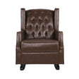 Amedou - Contemporary Tufted Wingback Rocking Chair - Dark Brown - Best Buy Furniture