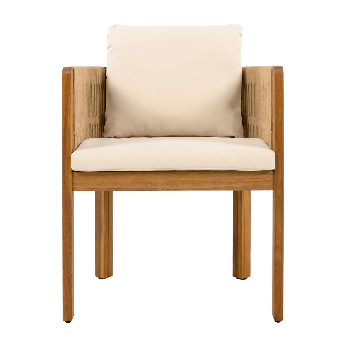 7 Piece Outdoor Dining Set With Table And Chairs - Beige / Brown