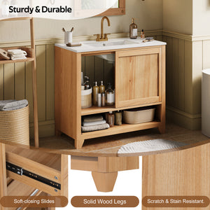 36" Bathroom Vanity with Ceramic Sink