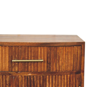 Solid Wood Milan Fluted Bedside Cabinet