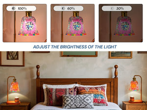 Turkish Mosaic Candle Lamp – Dimmable Glass Table Light for Bedroom & Holidays