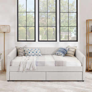 Upholstered Queen Daybed With 2 Drawers