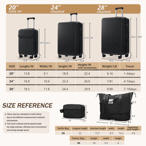 Hardside Luggage Set - 5 Piece with USB Port & TSA Lock